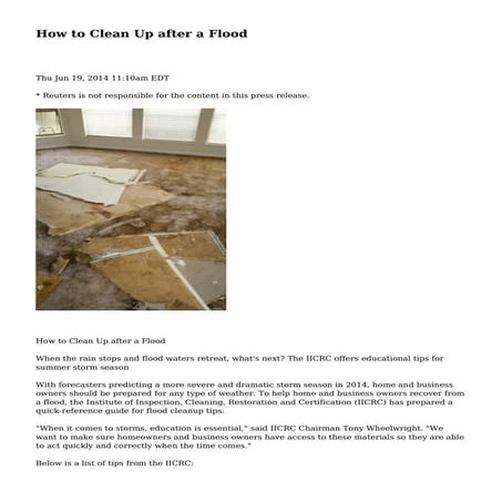 How to Clean Up after a Flood | PDF
