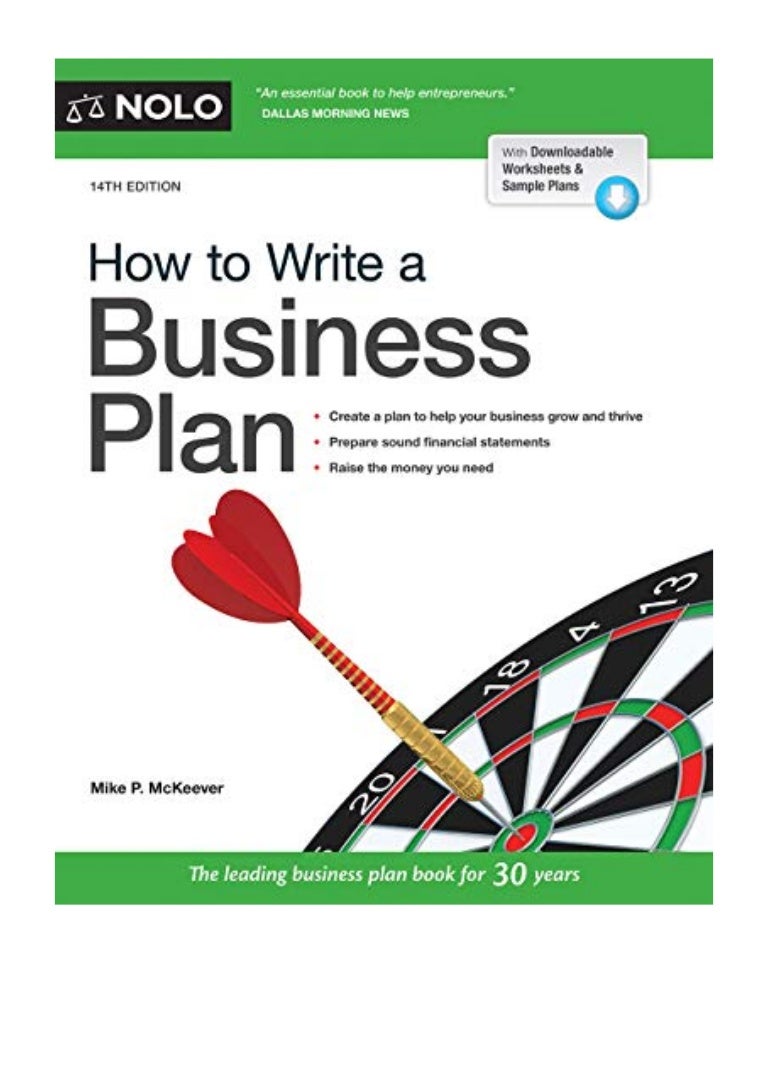 2018 How To Write A Business Plan PDF By Mike P McKeever NOLO