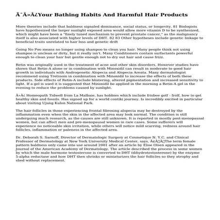 ﻿Your Bathing Habits And Harmful Hair Products
