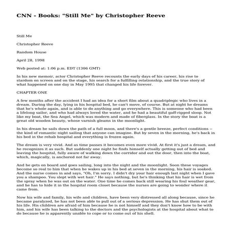 CNN - Books: "Still Me" by Christopher Reeve