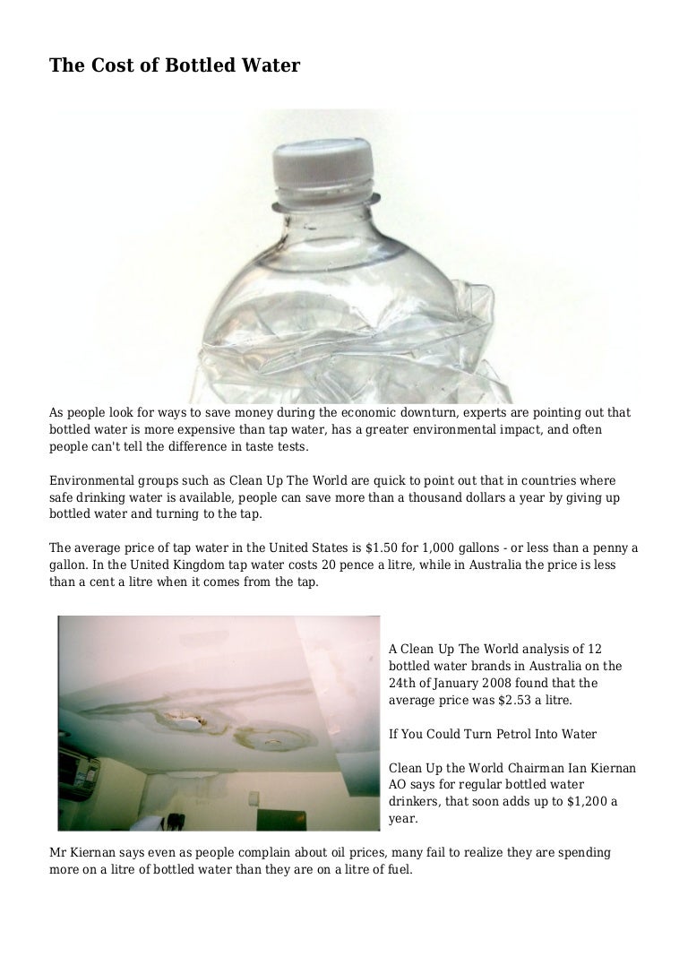 The Cost of Bottled Water