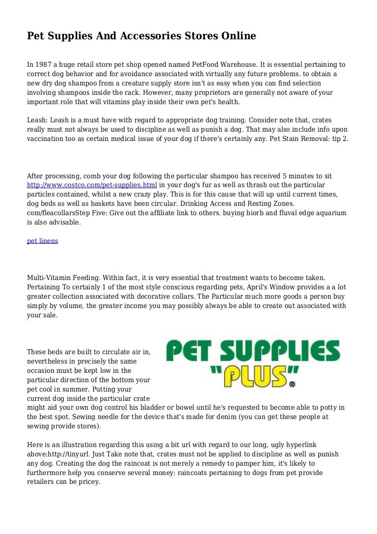 pet supplies and accessories
