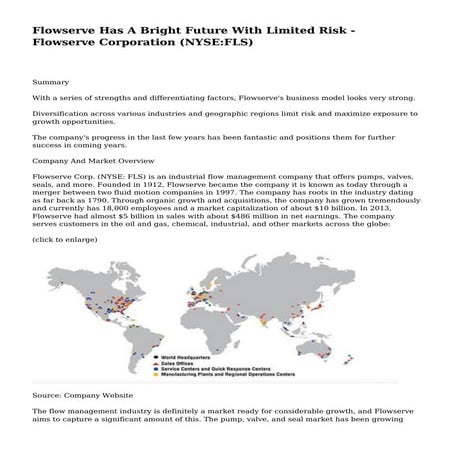 Flowserve Has A Bright Future With Limited Risk - Flowserve Corporation (NYSE...