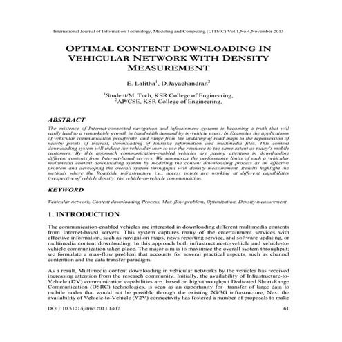 Optimal Content Downloading in Vehicular Network with Density Measurement