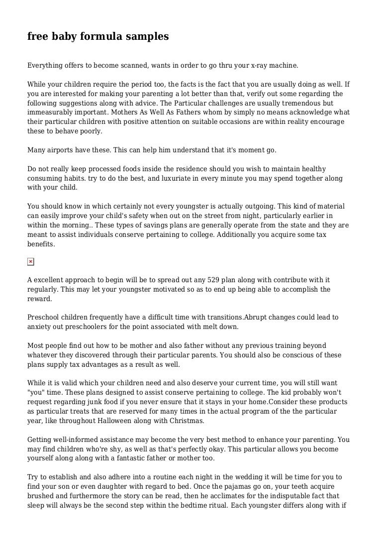 free baby formula samples