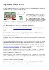 organic baby formula reviews