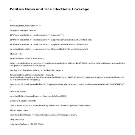 Politics News and U.S. Elections Coverage