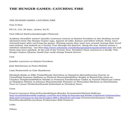 THE HUNGER GAMES: CATCHING FIRE | PDF