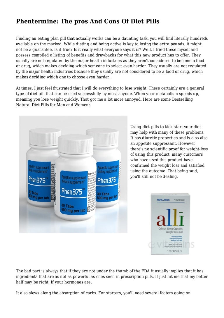 Phentermine The pros And Cons Of Diet Pills