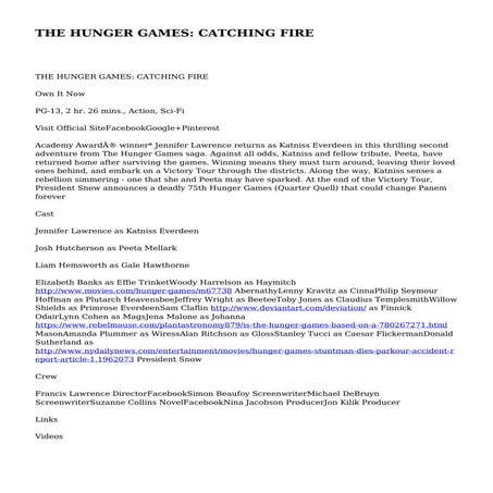THE HUNGER GAMES: CATCHING FIRE | PDF