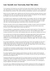 Love Yourself, Love Your Looks, Rea...