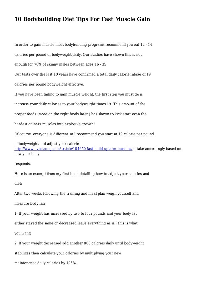 10 Bodybuilding Diet Tips For Fast Muscle Gain