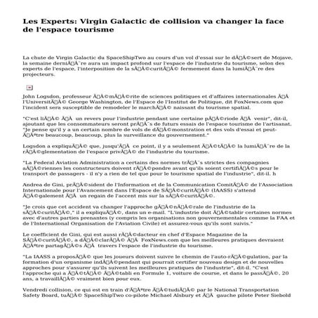 Les Experts: Virgin Galactic de collision va changer la face de l'espace tour...