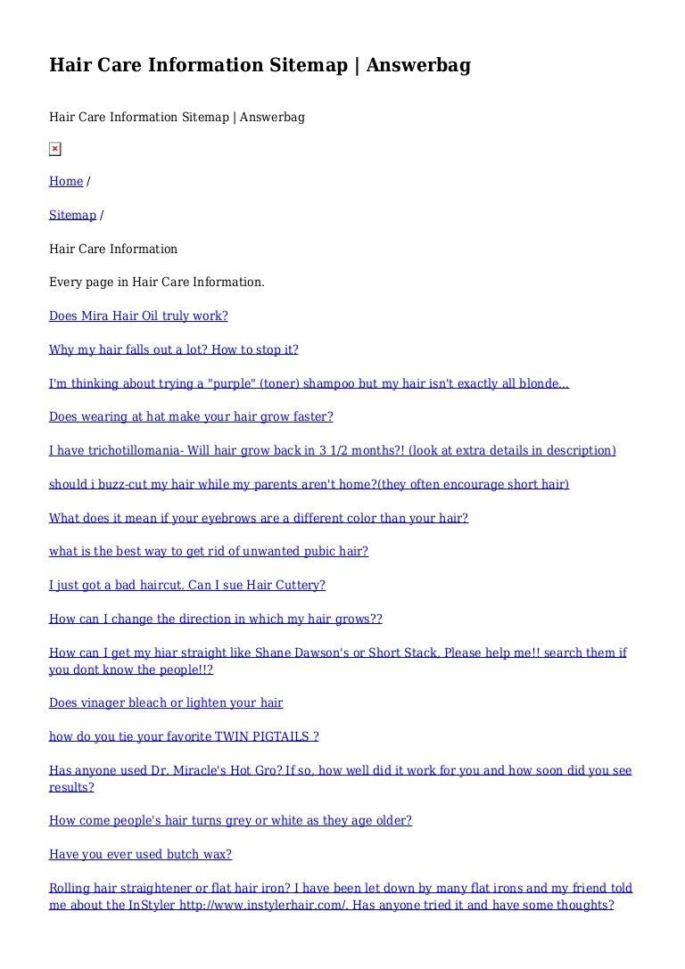 Hair Care Information Sitemap Answerbag