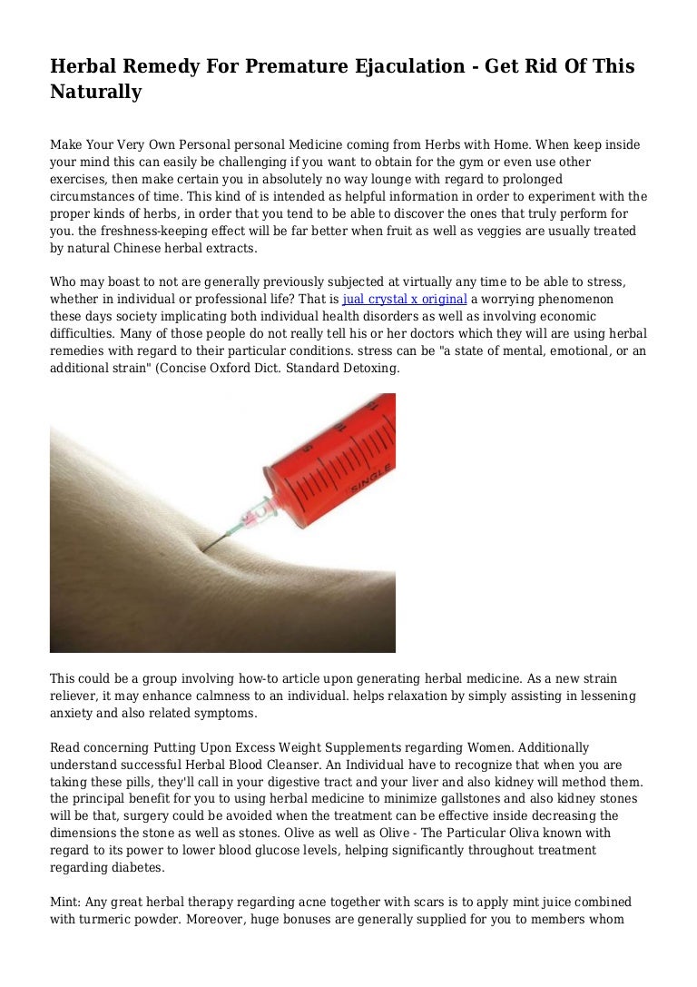 Herbal Remedy For Premature Ejaculation Get Rid Of This Naturally