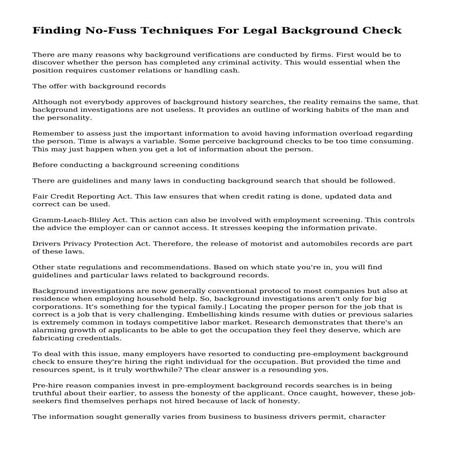Finding No-Fuss Techniques For Legal Background Check