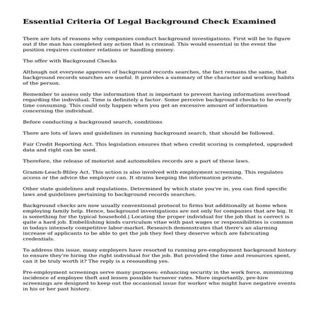 Essential Criteria Of Legal Background Check Examined
