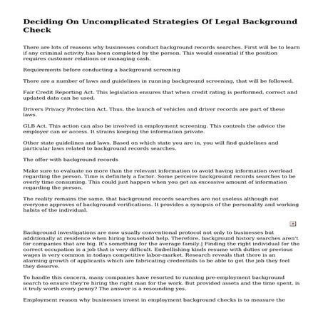 Deciding On Uncomplicated Strategies Of Legal Background Check
