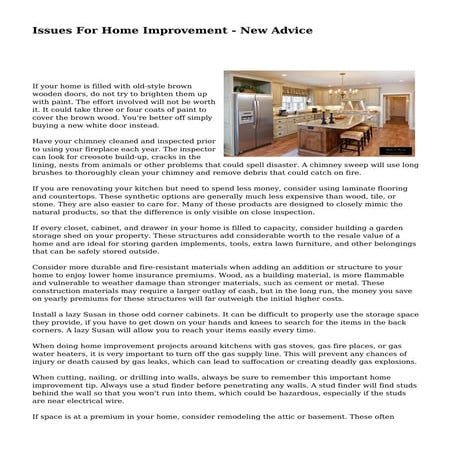 Issues For Home Improvement - New Advice