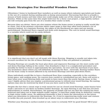  Basic  Strategies For Beautiful  Wooden Floors