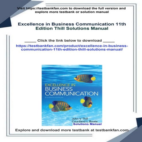 Complete Answer Guide for Excellence in Business Communication 11th Edition T...