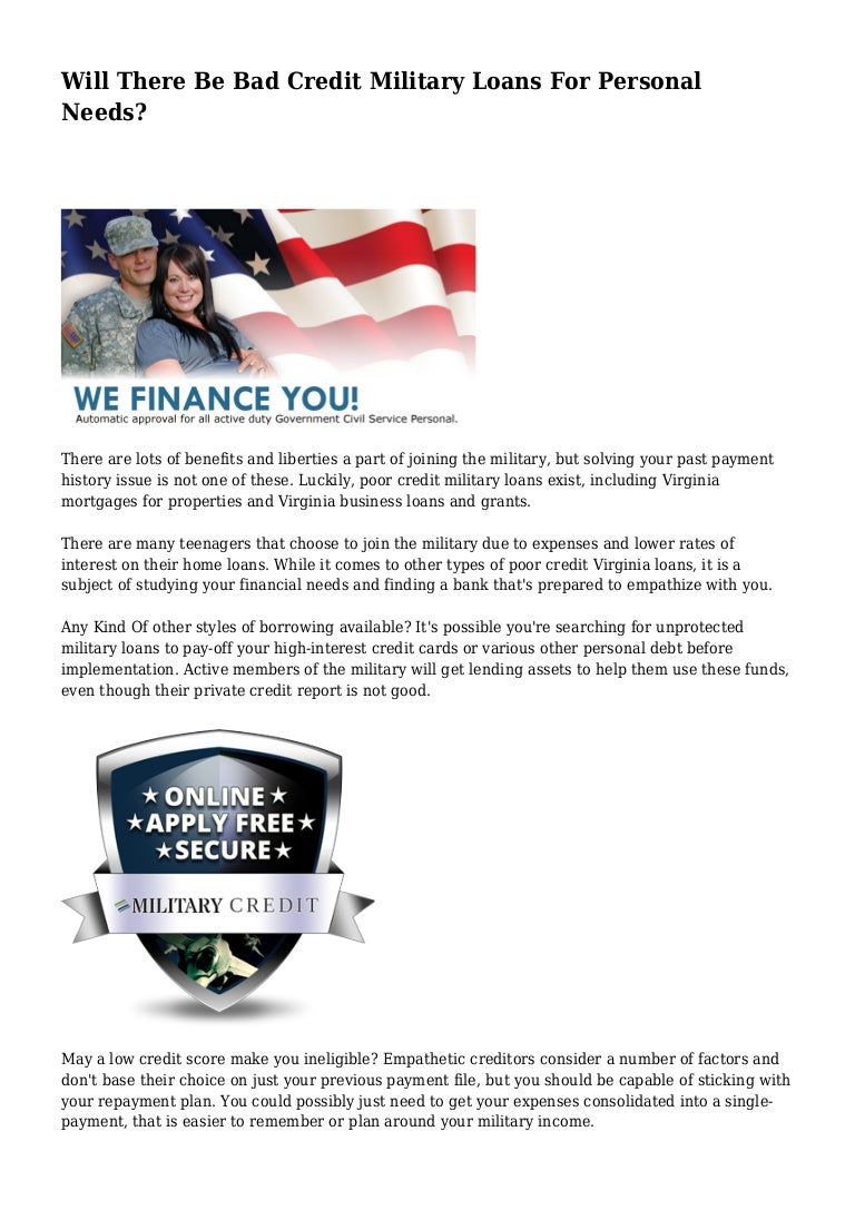 Bad Credit Military Loans >> Will There Be Bad Credit Military Loans For Personal Needs Bad Credit Military Loans >> Will There Be Bad Credit Military Loans For Personal Needs