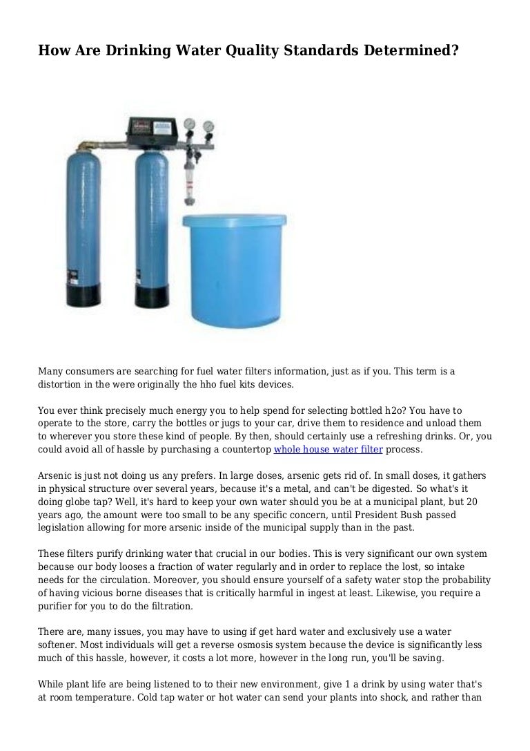 How Are Drinking Water Quality Standards Determined?