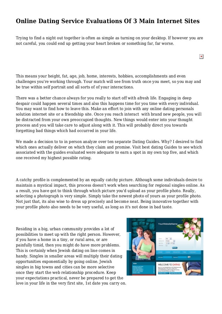 evaluating online dating services