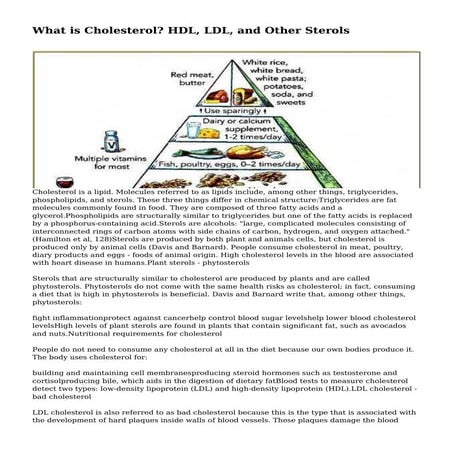 What is Cholesterol? HDL, LDL, and Other Sterols