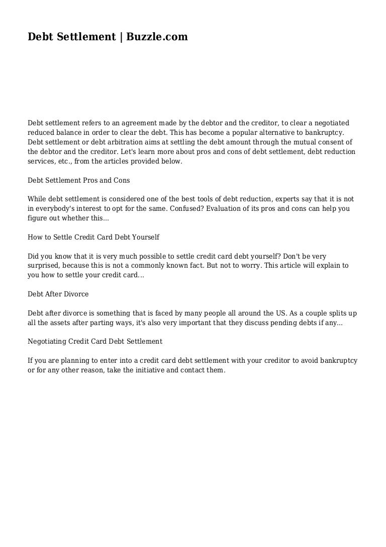 debt settlement buzzle com credit letter sample