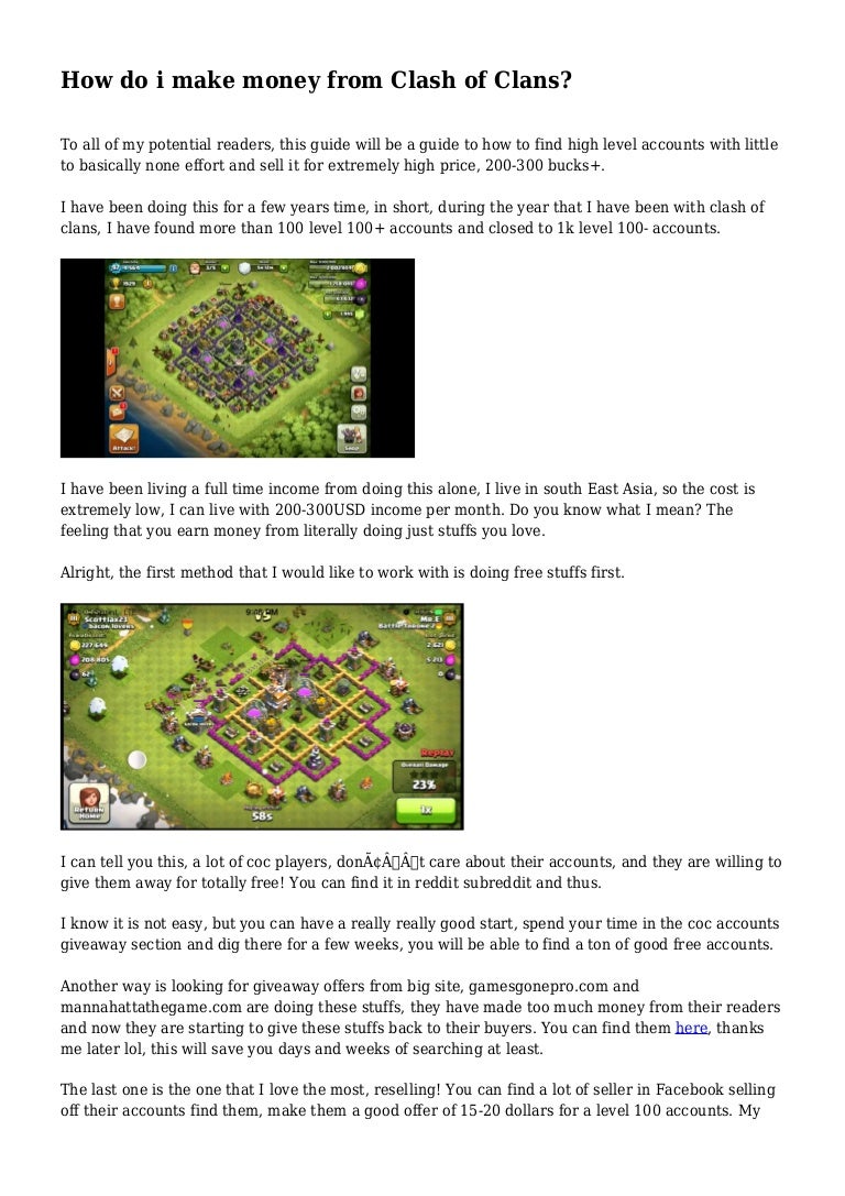 How Do I Make Money From Clash Of Clans