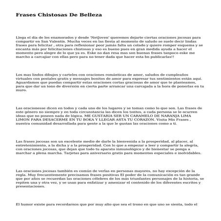 Frases Chistosas De Belleza
