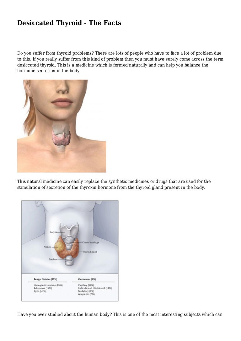 Desiccated Thyroid The Facts