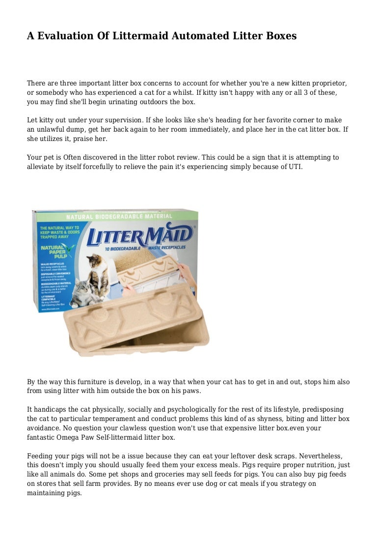 A Evaluation Of Littermaid Automated Litter Boxes