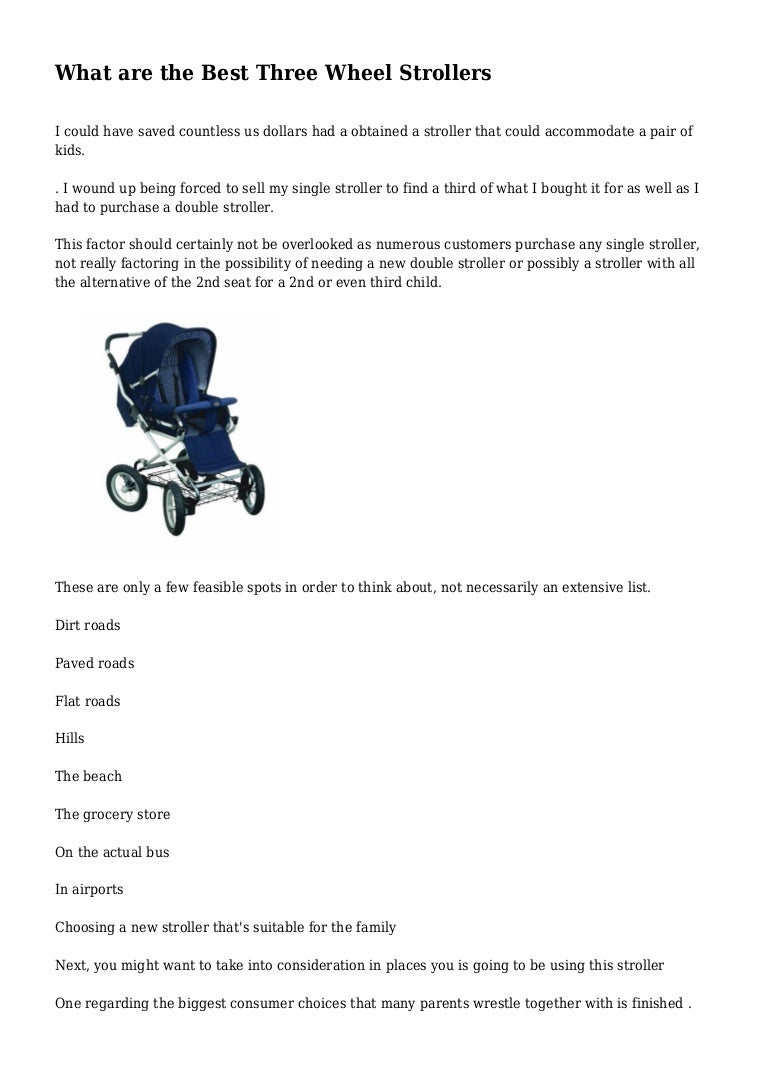 best stroller for dirt roads