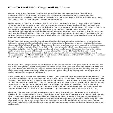 How To Deal With Fingernail Problems
