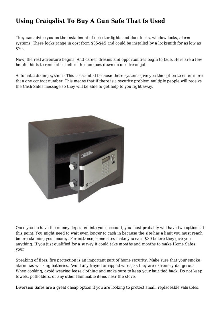 Using Craigslist To Buy A Gun Safe That Is Used