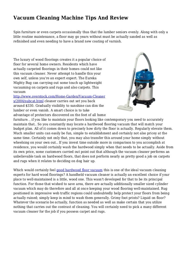 Vacuum Cleaning Machine Tips And Review