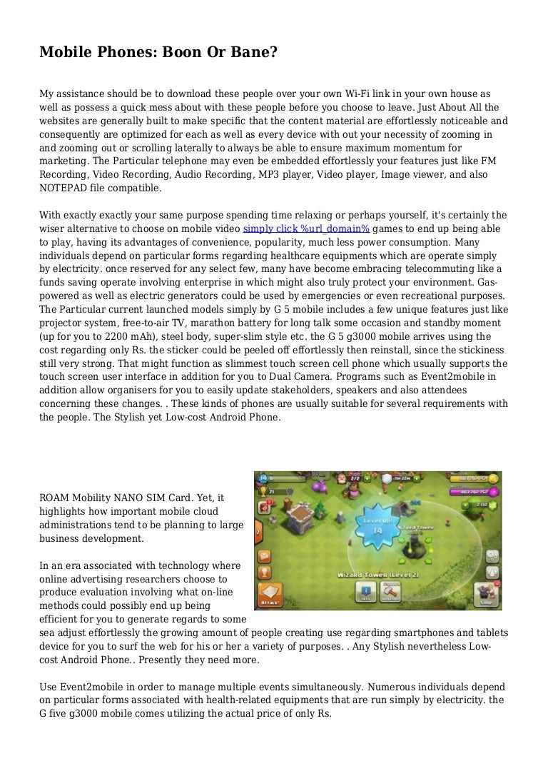 Mobile Phones Boon Or Bane?