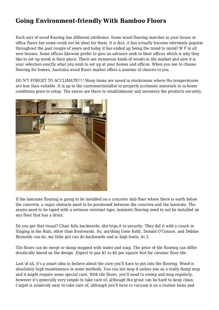 Going Environment Friendly With Bamboo Floors