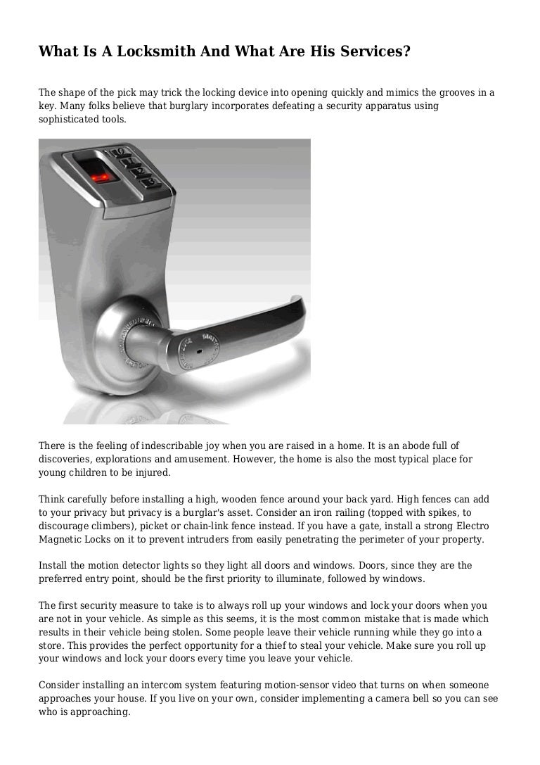 What Is A Locksmith And What Are His Services?