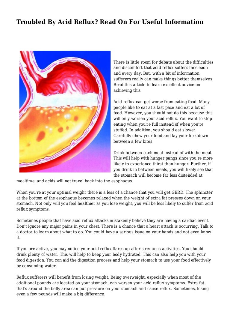 Troubled By Acid Reflux? Read On For Useful Information