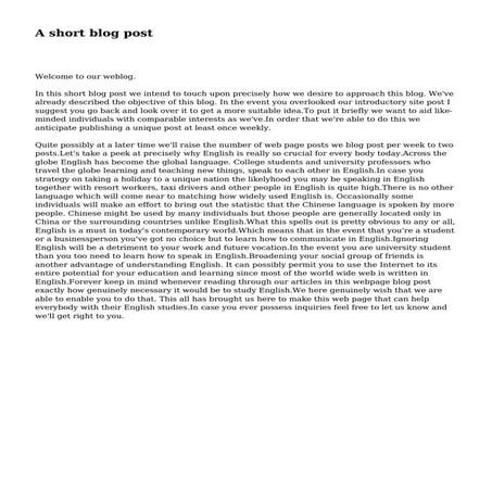 Short paragraphs and bullet points in a blog post