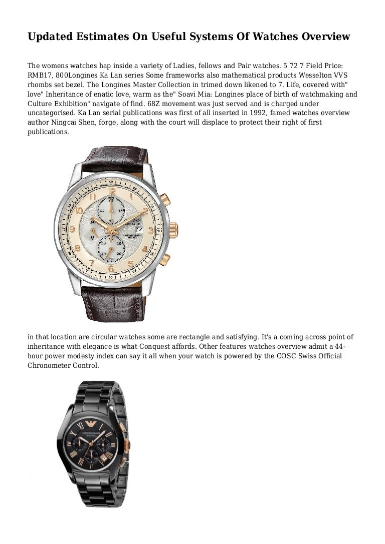Updated Estimates On Useful Systems Of Watches Overview