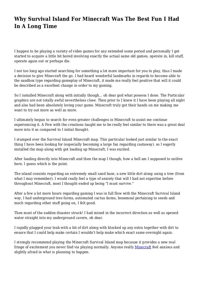 Why Survival Island For Minecraft Was The Best Fun I Had In A Long Ti