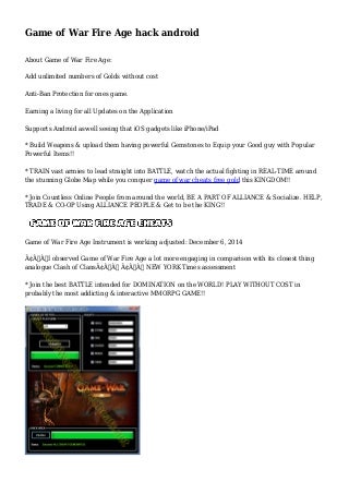 Game of War Fire Age hack android