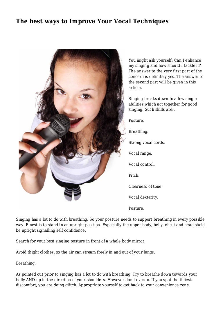The best ways to Improve Your Vocal Techniques