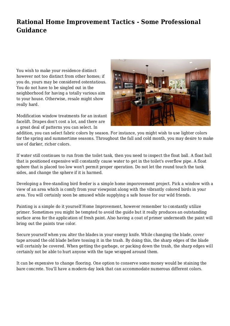 Rational Home Improvement Tactics Some Professional Guidance