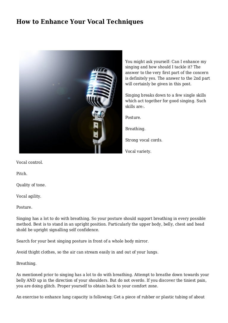 How to Enhance Your Vocal Techniques