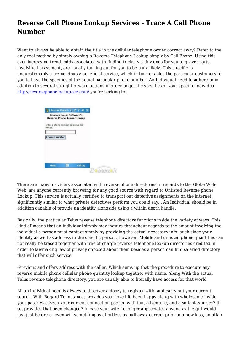 Reverse Cell Phone Lookup Services Trace A Cell Phone Number